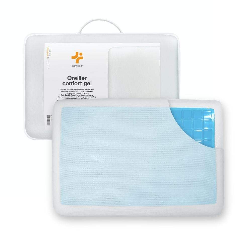 Oreiller avec gel rafraîchissant à Mémoire de Forme | CONFORT GEL