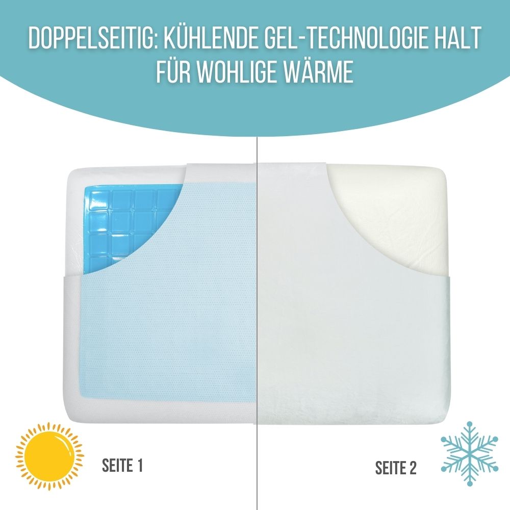 Oreiller avec gel rafraîchissant à Mémoire de Forme | CONFORT GEL