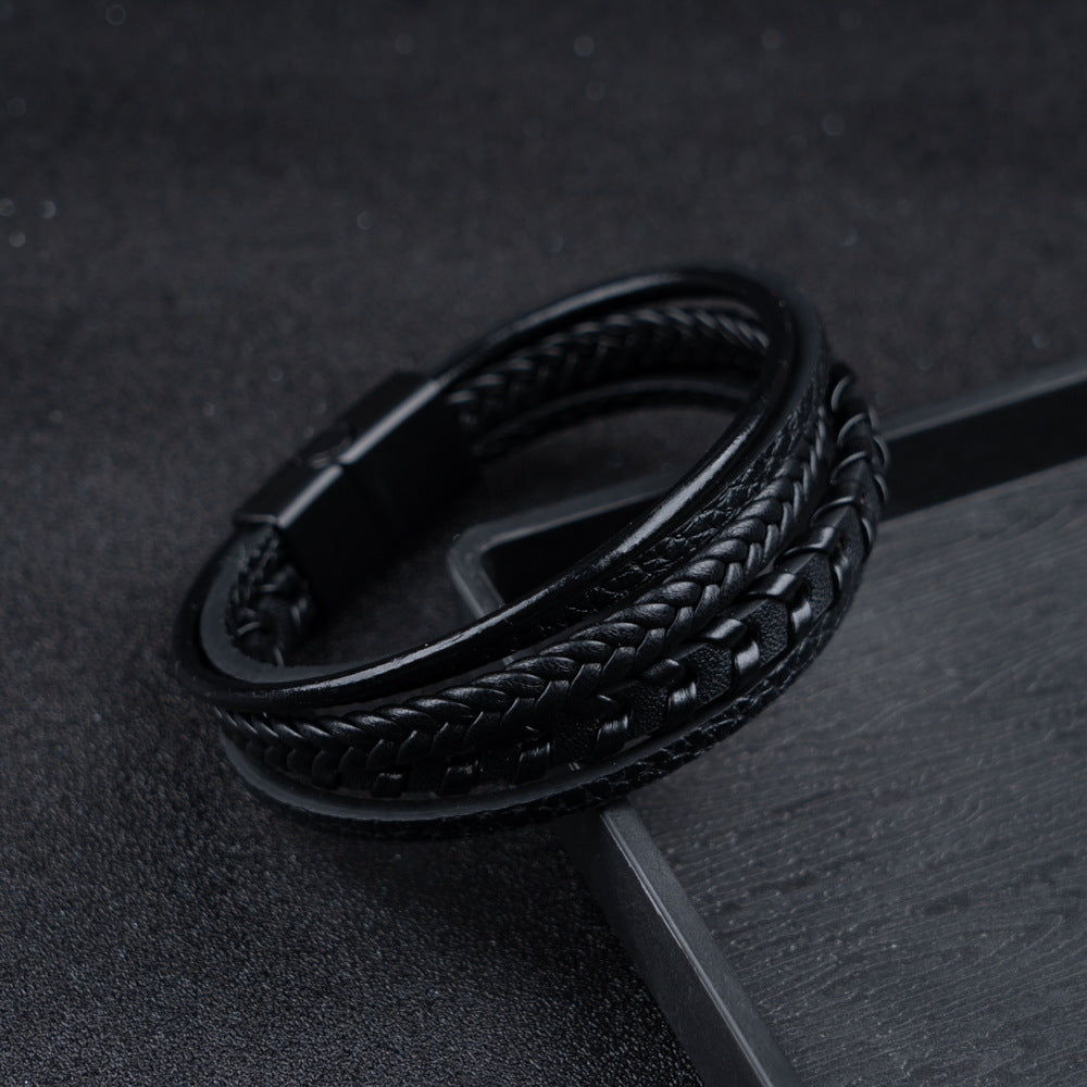 VIKING - BRACELET EN CUIR TRESSÉ