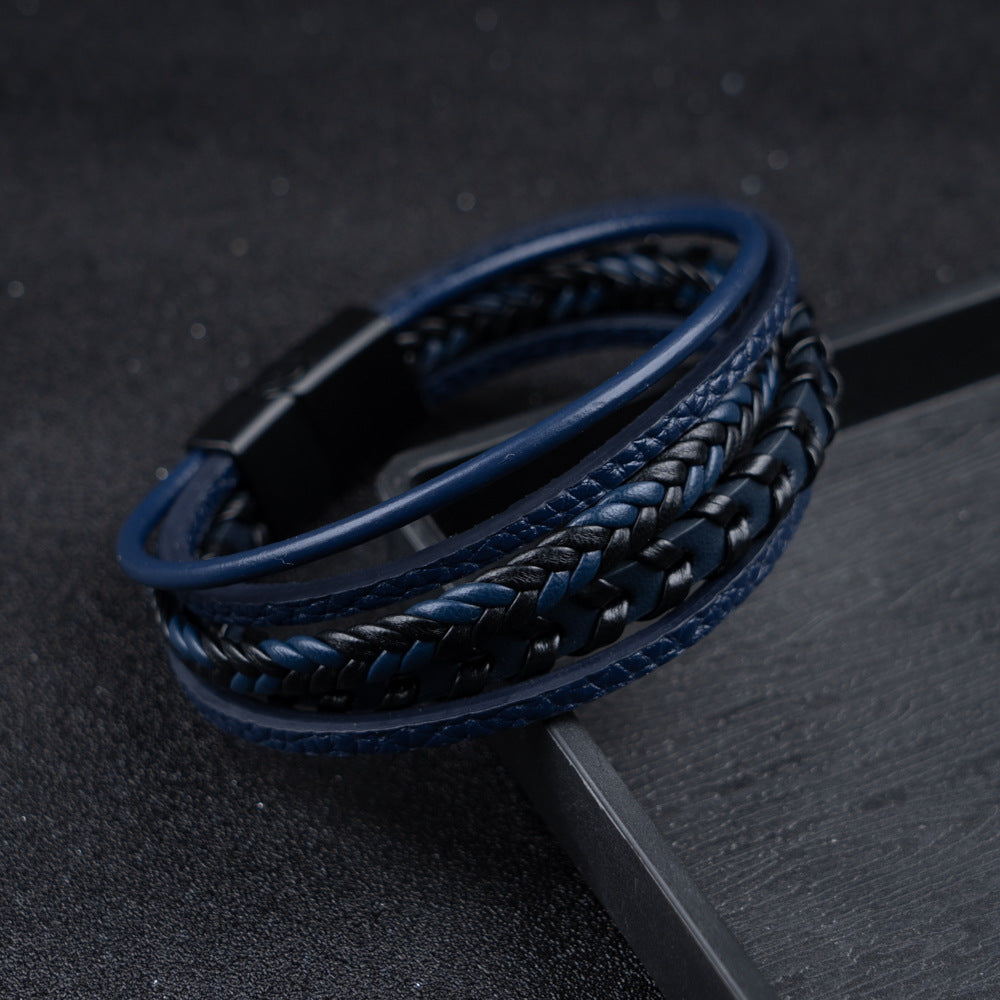 VIKING - BRACELET EN CUIR TRESSÉ