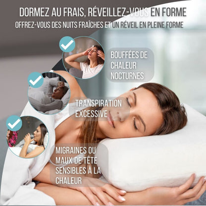 Oreiller avec gel rafraîchissant à Mémoire de Forme  | CONFORT GEL