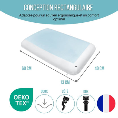 Oreiller avec gel rafraîchissant à Mémoire de Forme  | CONFORT GEL